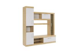 МАКСИ Мини-стенка дуб сонома/белое дерево | фото