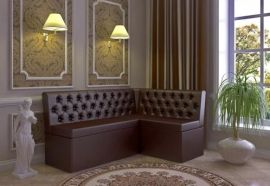 Скамья угловая ВЕНЕЦИЯ Коричневый (кожзам) | фото